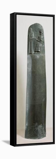 Code of Hammurabi: the God Shamash Dictating His Laws to Hammurabi, King of Babylon-null-Framed Stretched Canvas