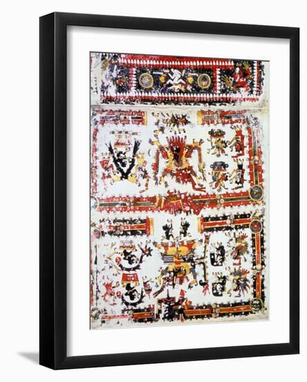 Codex Borgianus Showing Confronting Deities, Mixtec, Pre-Columbian Mexico, 12th-16th Century-null-Framed Giclee Print