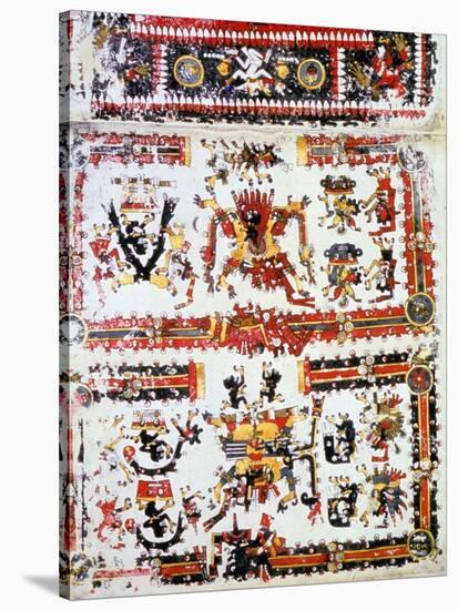 Codex Borgianus Showing Confronting Deities, Mixtec, Pre-Columbian Mexico, 12th-16th Century-null-Stretched Canvas