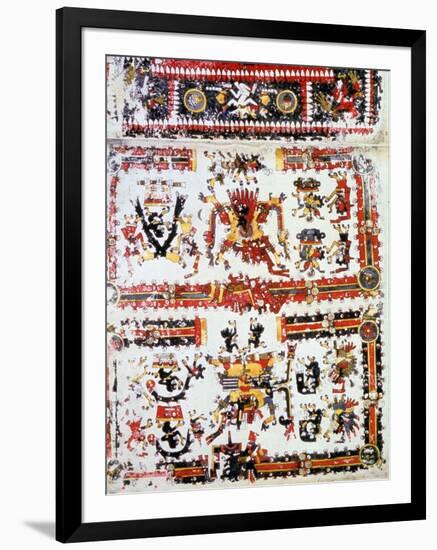 Codex Borgianus Showing Confronting Deities, Mixtec, Pre-Columbian Mexico, 12th-16th Century-null-Framed Premium Giclee Print