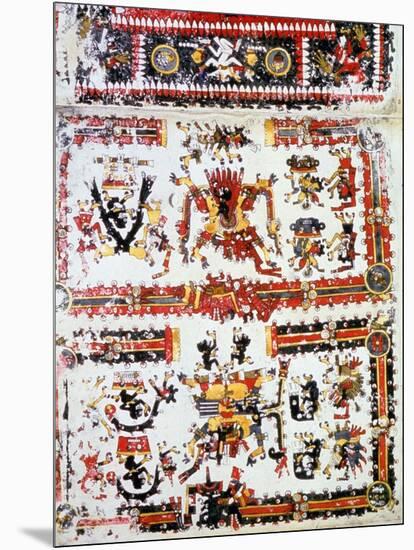 Codex Borgianus Showing Confronting Deities, Mixtec, Pre-Columbian Mexico, 12th-16th Century-null-Mounted Giclee Print