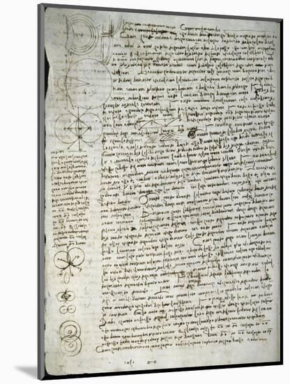Codex Leicester: Science of Waves-Leonardo da Vinci-Mounted Giclee Print