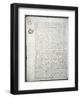 Codex Leicester: Water Pressure Theories-Leonardo da Vinci-Framed Giclee Print