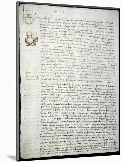 Codex Leicester: Water Pressure Theories-Leonardo da Vinci-Mounted Giclee Print