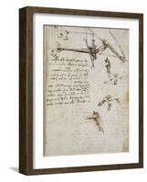 Codex on the Flight of Birds-Leonardo da Vinci-Framed Giclee Print