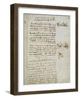 Codex on the Flight of Birds-Leonardo da Vinci-Framed Giclee Print