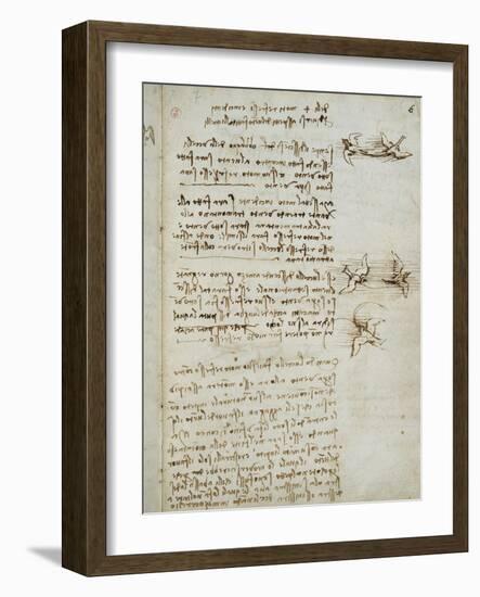 Codex on the Flight of Birds-Leonardo da Vinci-Framed Giclee Print