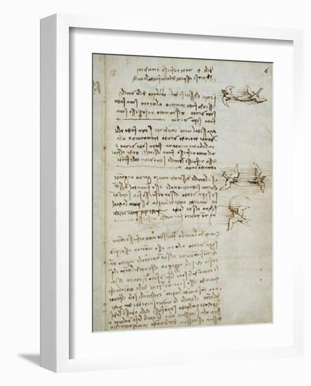 Codex on the Flight of Birds-Leonardo da Vinci-Framed Giclee Print