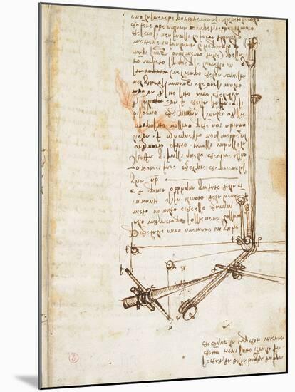 Codex on the Flight of Birds-Leonardo da Vinci-Mounted Giclee Print
