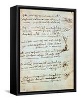 Codex on the Flight of Birds-Leonardo da Vinci-Framed Stretched Canvas