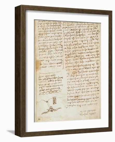 Codex on the Flight of Birds-Leonardo da Vinci-Framed Giclee Print