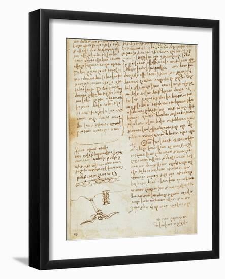 Codex on the Flight of Birds-Leonardo da Vinci-Framed Giclee Print