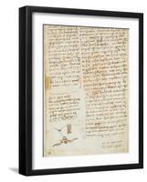 Codex on the Flight of Birds-Leonardo da Vinci-Framed Giclee Print