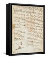 Codex on the Flight of Birds-Leonardo da Vinci-Framed Stretched Canvas