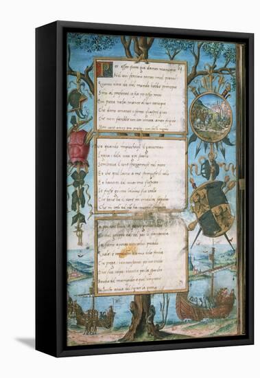 Codex Romanzo Di Paolo E Daria (Novel of Paolo and Daria) by Gaspare Visconti, Manuscript-null-Framed Stretched Canvas
