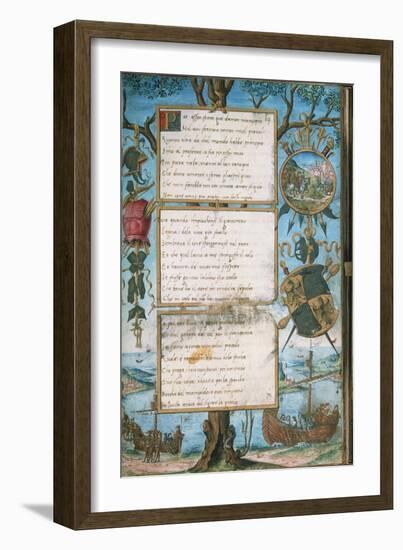 Codex Romanzo Di Paolo E Daria (Novel of Paolo and Daria) by Gaspare Visconti, Manuscript-null-Framed Giclee Print