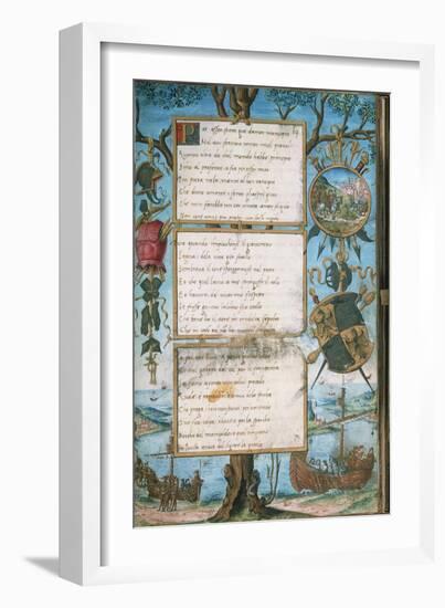 Codex Romanzo Di Paolo E Daria (Novel of Paolo and Daria) by Gaspare Visconti, Manuscript-null-Framed Giclee Print