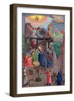 Codex Ser Nov 2844 Birth of Christ, from the Rothschild Prayer Book (Vellum)-Flemish-Framed Giclee Print