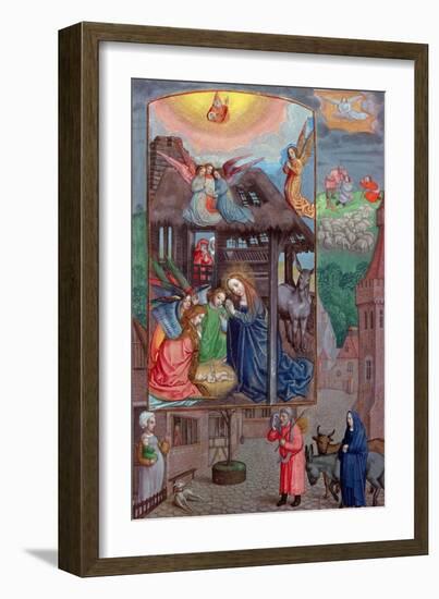 Codex Ser Nov 2844 Birth of Christ, from the Rothschild Prayer Book (Vellum)-Flemish-Framed Giclee Print