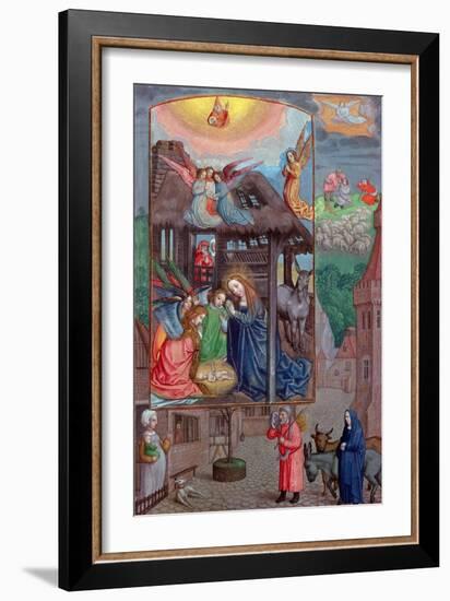 Codex Ser Nov 2844 Birth of Christ, from the Rothschild Prayer Book (Vellum)-Flemish-Framed Giclee Print