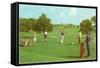 Coed Golfing-null-Framed Stretched Canvas