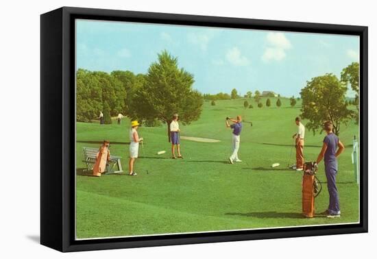 Coed Golfing-null-Framed Stretched Canvas