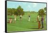 Coed Golfing-null-Framed Stretched Canvas