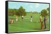 Coed Golfing-null-Framed Stretched Canvas