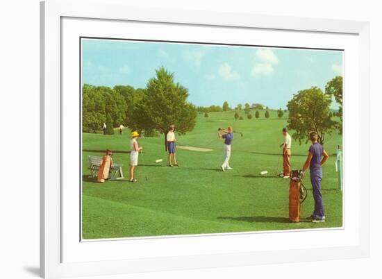 Coed Golfing-null-Framed Premium Giclee Print