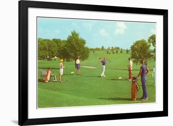 Coed Golfing-null-Framed Premium Giclee Print