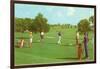 Coed Golfing-null-Framed Art Print