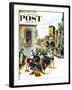 "Coed Tourists in Italy" Saturday Evening Post Cover, August 2, 1958-Constantin Alajalov-Framed Giclee Print