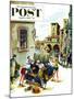 "Coed Tourists in Italy" Saturday Evening Post Cover, August 2, 1958-Constantin Alajalov-Mounted Giclee Print