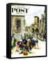 "Coed Tourists in Italy" Saturday Evening Post Cover, August 2, 1958-Constantin Alajalov-Framed Stretched Canvas