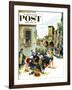 "Coed Tourists in Italy" Saturday Evening Post Cover, August 2, 1958-Constantin Alajalov-Framed Giclee Print