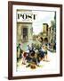 "Coed Tourists in Italy" Saturday Evening Post Cover, August 2, 1958-Constantin Alajalov-Framed Giclee Print