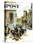 "Coed Tourists in Italy" Saturday Evening Post Cover, August 2, 1958-Constantin Alajalov-Stretched Canvas