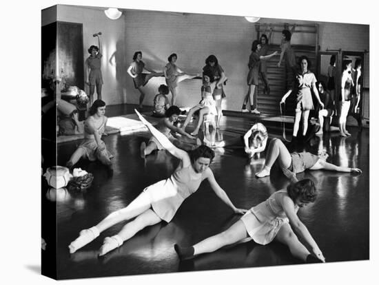 Coeds at the University of New Hampshire Performing Various Corrective Gymnasium Workouts-Alfred Eisenstaedt-Stretched Canvas