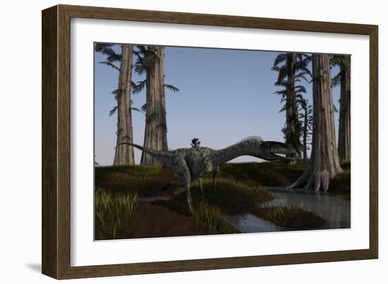 Coelophysis Dinosaur Running-null-Framed Premium Giclee Print
