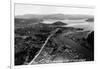 Coeur d'Alene, Idaho - Aerial View of Town, Spokane River-Lantern Press-Framed Art Print