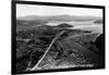 Coeur d'Alene, Idaho - Aerial View of Town, Spokane River-Lantern Press-Framed Art Print