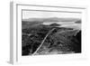 Coeur d'Alene, Idaho - Aerial View of Town, Spokane River-Lantern Press-Framed Art Print