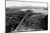 Coeur d'Alene, Idaho - Aerial View of Town, Spokane River-Lantern Press-Mounted Art Print