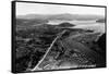 Coeur d'Alene, Idaho - Aerial View of Town, Spokane River-Lantern Press-Framed Stretched Canvas