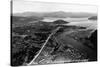 Coeur d'Alene, Idaho - Aerial View of Town, Spokane River-Lantern Press-Stretched Canvas