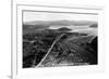 Coeur d'Alene, Idaho - Aerial View of Town, Spokane River-Lantern Press-Framed Art Print