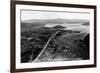 Coeur d'Alene, Idaho - Aerial View of Town, Spokane River-Lantern Press-Framed Art Print