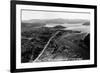 Coeur d'Alene, Idaho - Aerial View of Town, Spokane River-Lantern Press-Framed Art Print