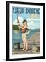 Coeur D'Alene, Idaho - Fishing Pinup Girl-Lantern Press-Framed Art Print