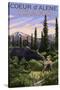 Coeur D'Alene, Idaho - Moose and Baby Calf-Lantern Press-Stretched Canvas